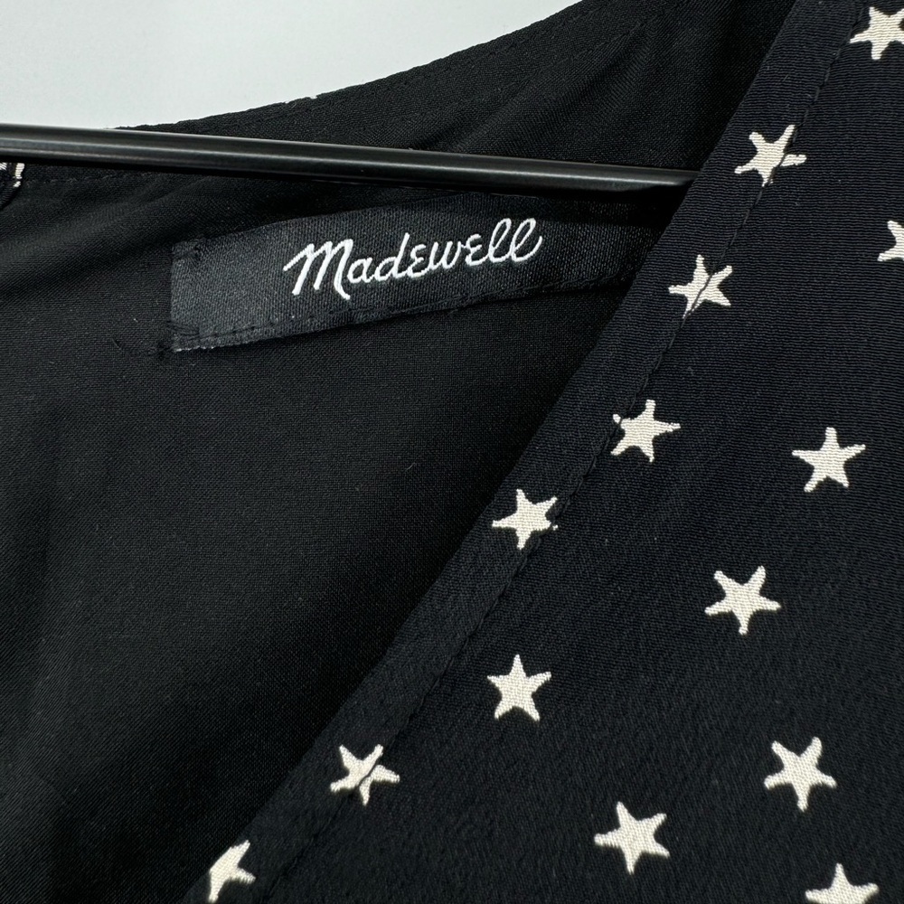 Madewell Star Silk Button Back Dress - Black - Small - Picture 8 of 15
